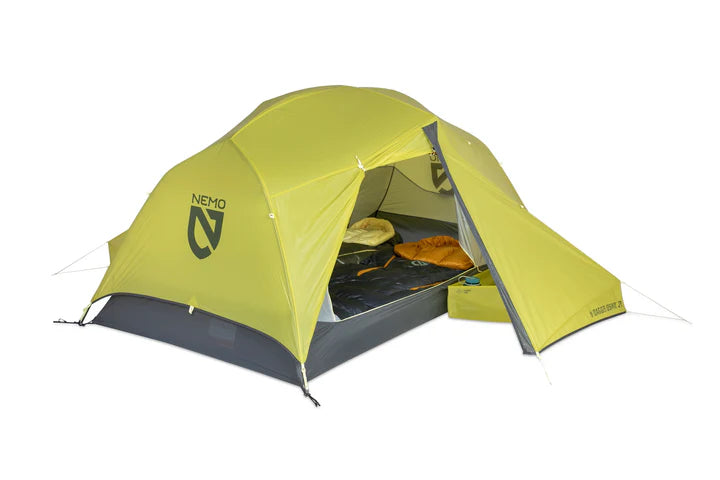 Tent with door open