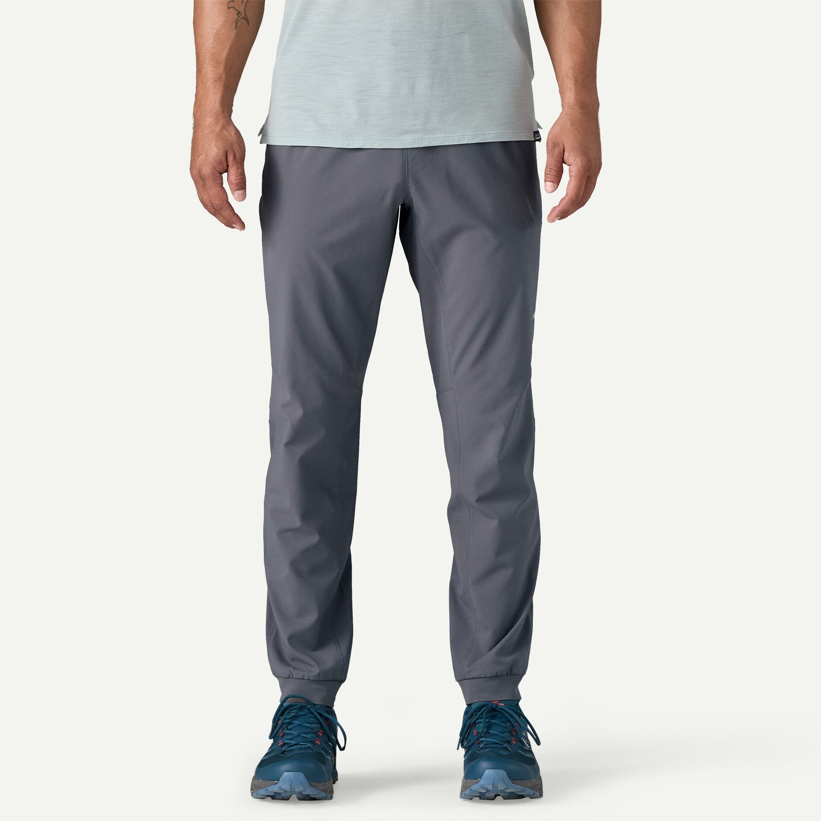 Patagonia Terrebonne Trail Joggers Men's in forge grey, worn by model