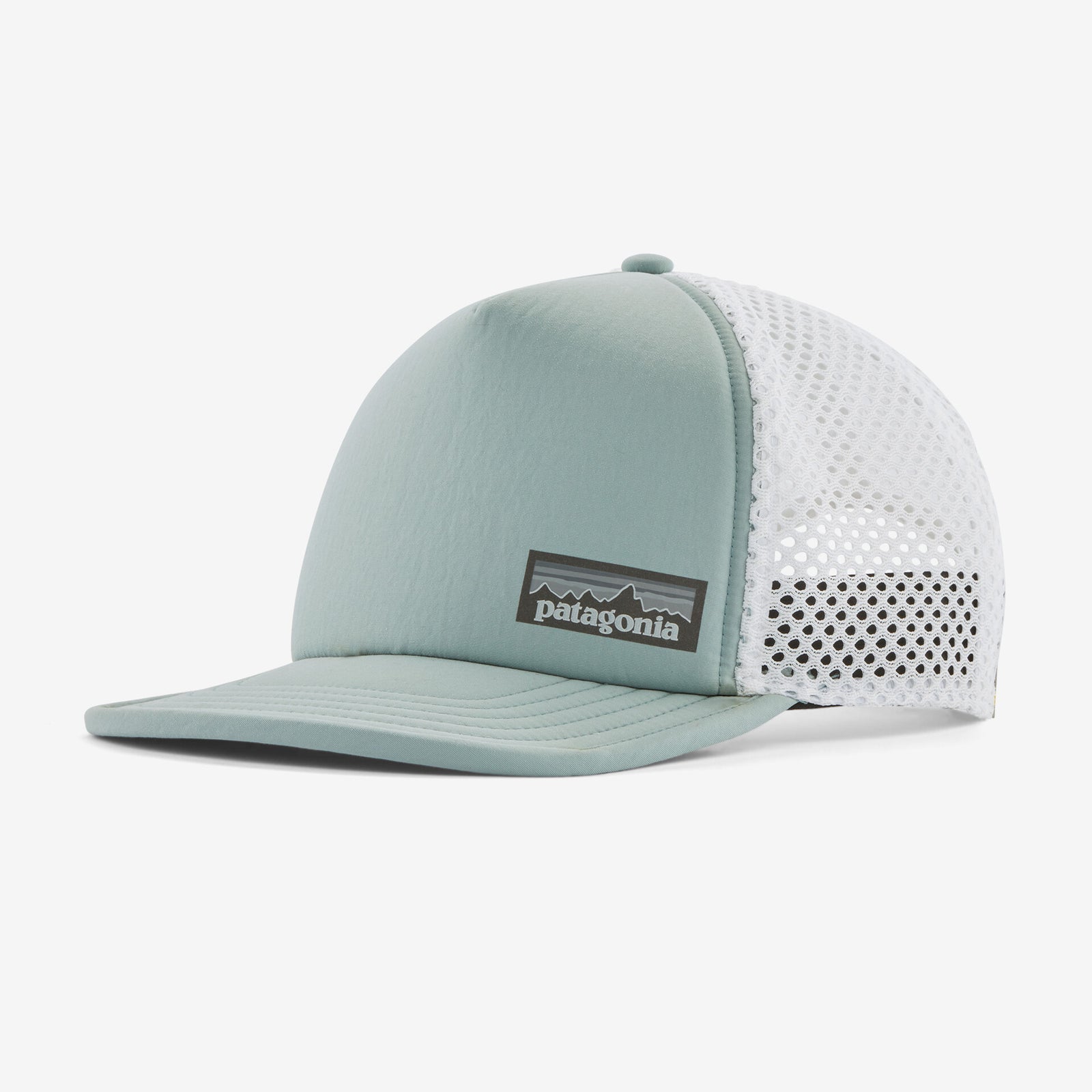 a photo of the patagonia duckbill trucker hat in the color thermal blue