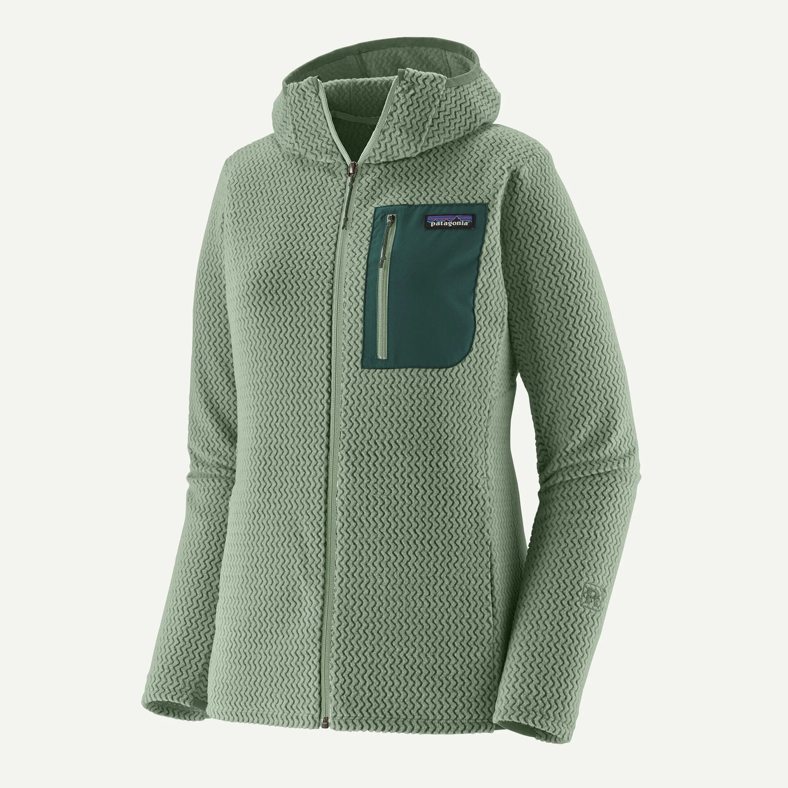 Patagonia R1® Air Fleece Full-Zip Hoody Women's in ellwood green