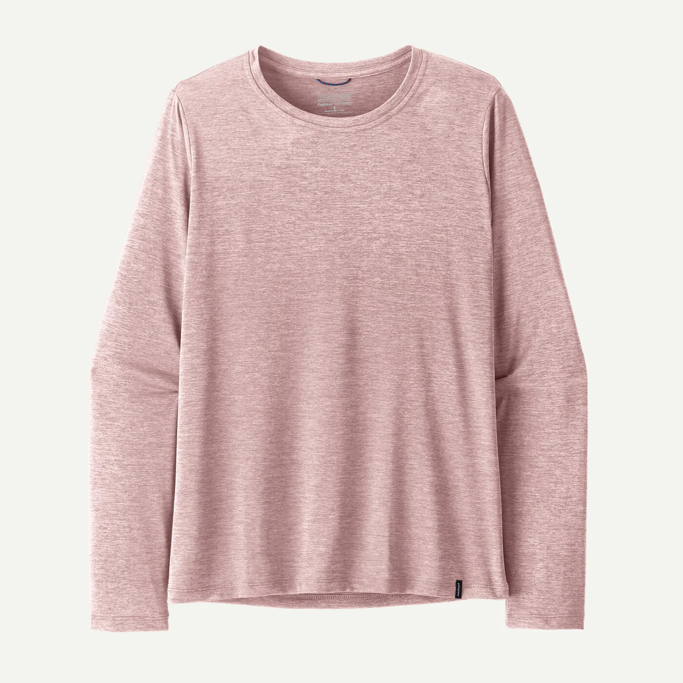 Pink long-sleeve shirt on a light gray background