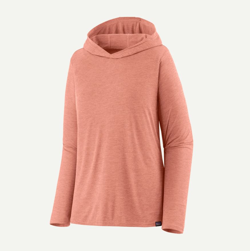 patagonia women's capilene cool daily hoody in Moment Pink - Light Moment Pink X-Dye