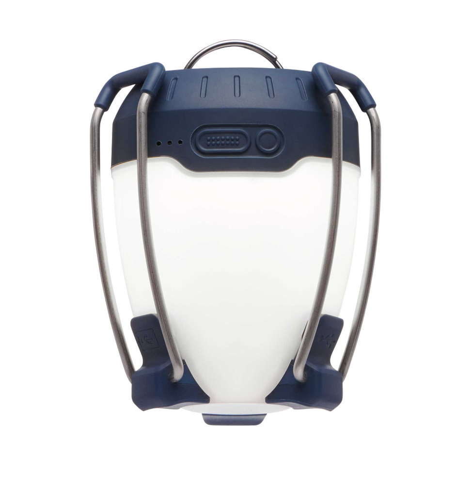 the black diamond orbiter 650 lantern shown lit up with the legs folded