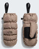 NORTH FACE BROWN PUFFY MITTENS FRONT AND BACK