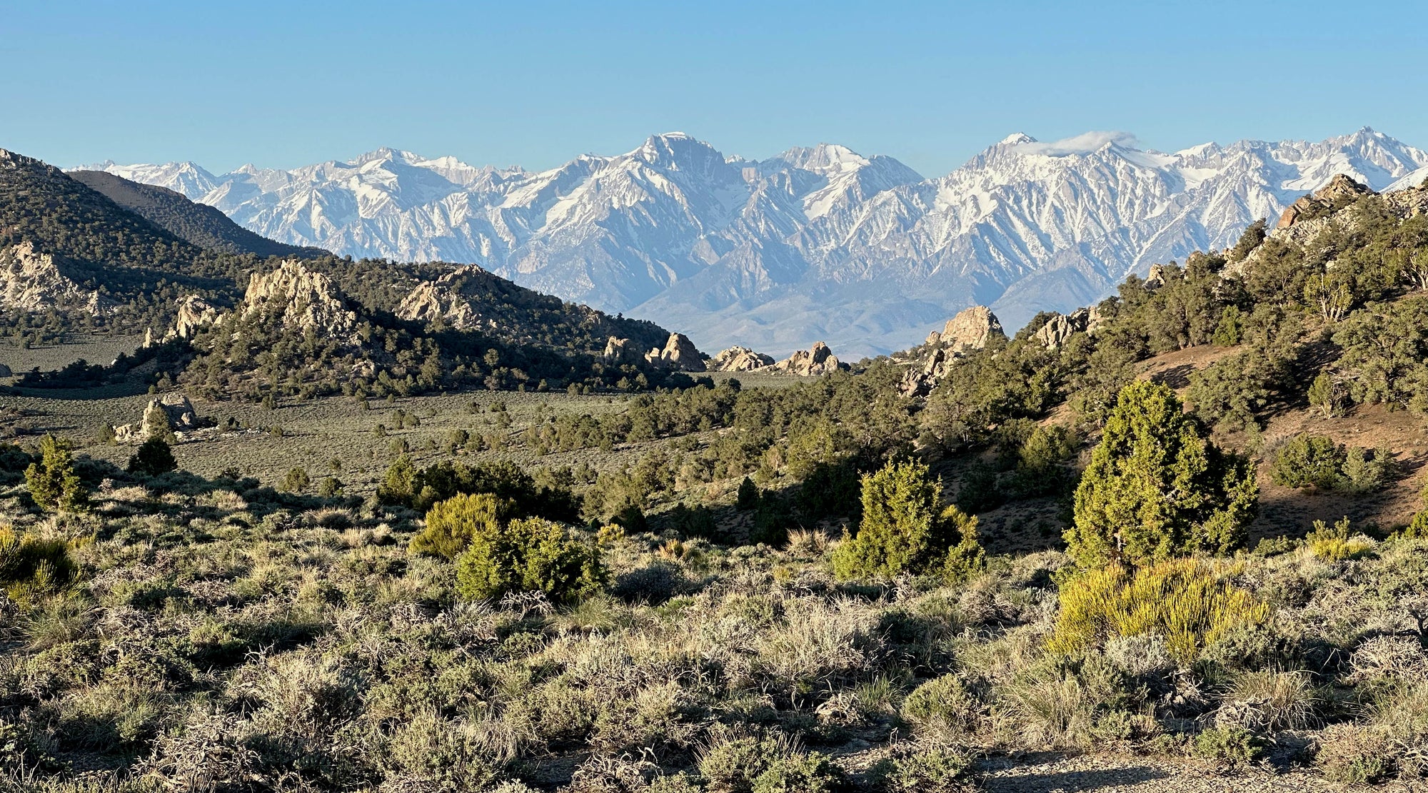 The Sierra Crest as viewed from the Inyo Mountains