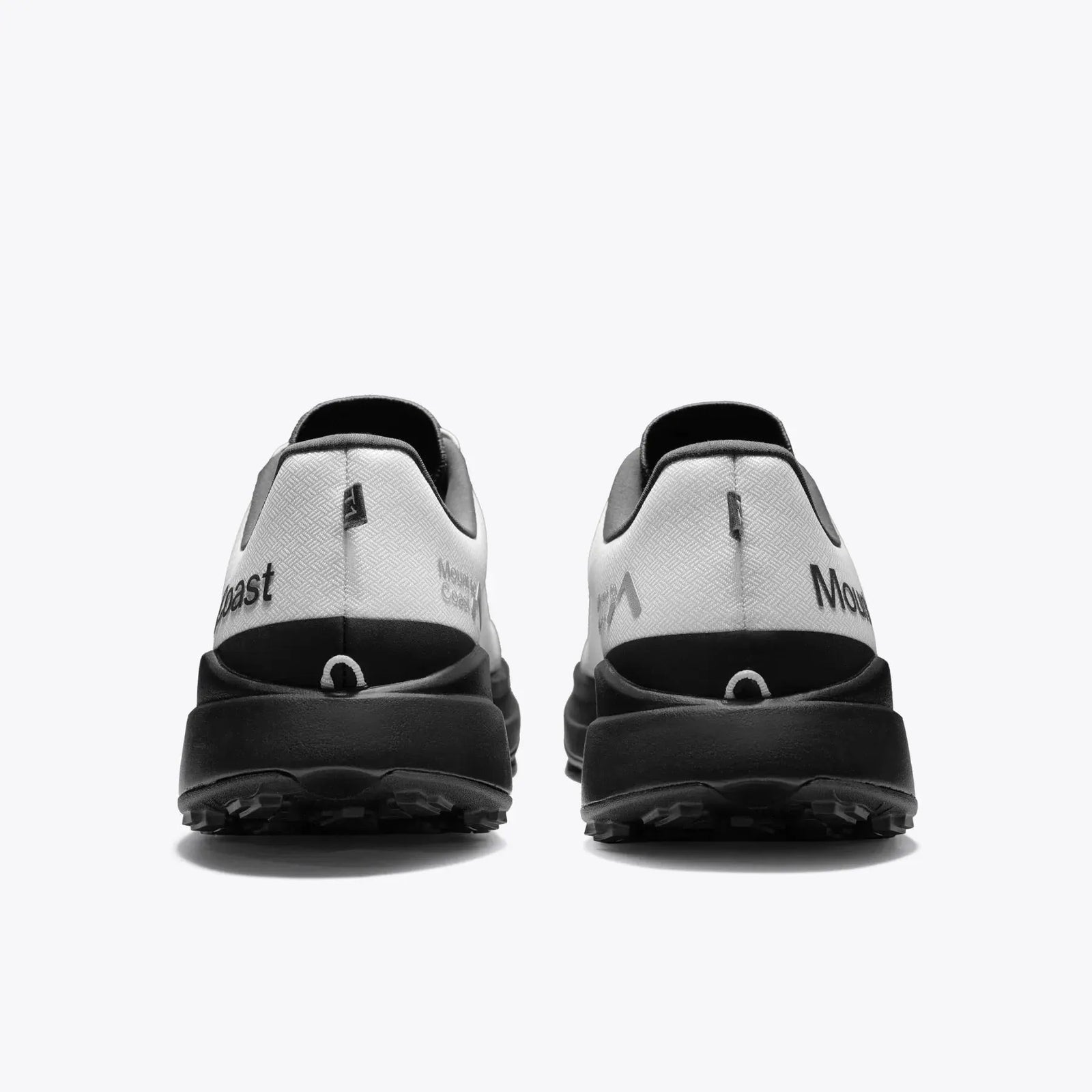 Pair of black and white shoes on a white background