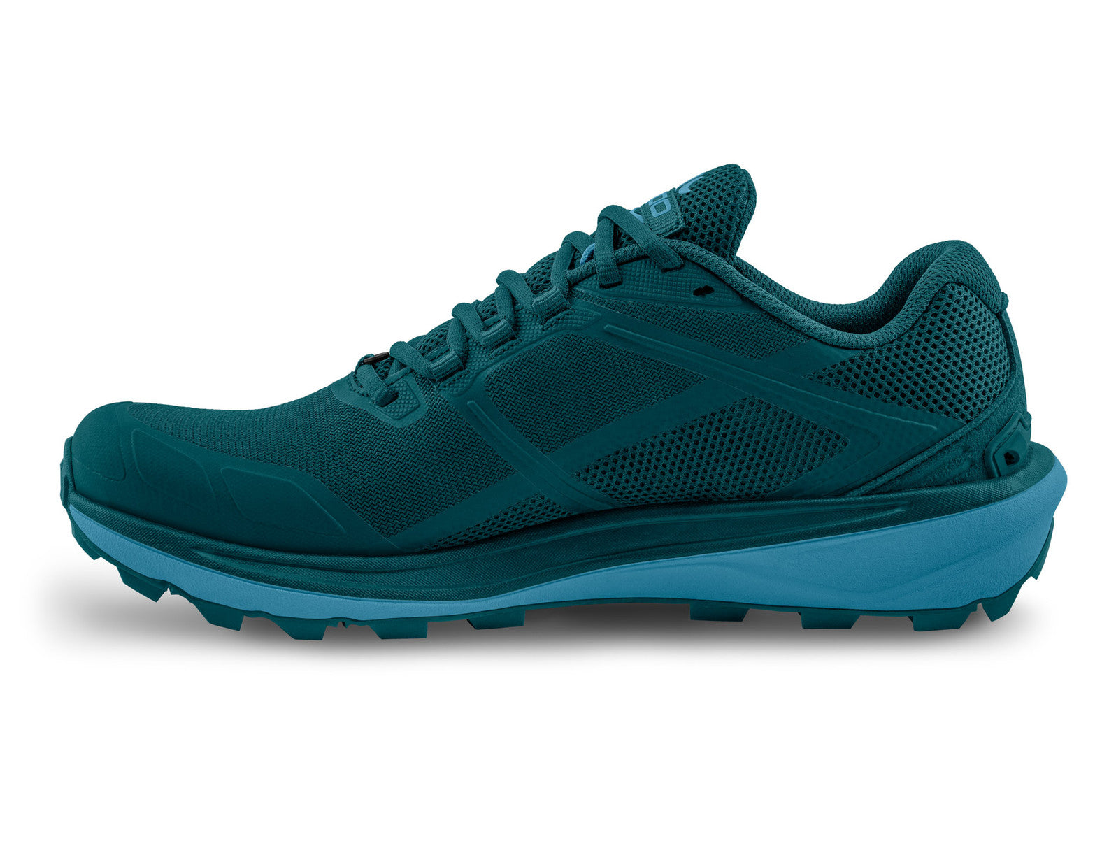 instep view, blue