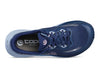 Blue athletic shoe with 'topo' branding on a white background