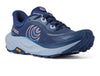 Blue running shoe with a visible brand logo on a white background