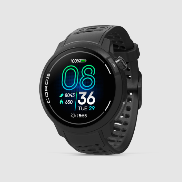 coros pace pro in black front view