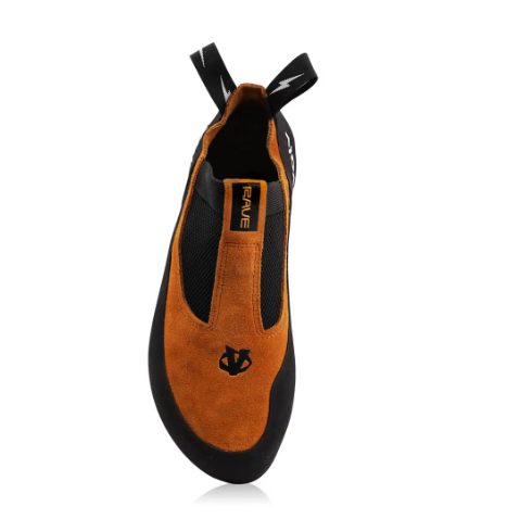 evolve rave climbing shoe top view