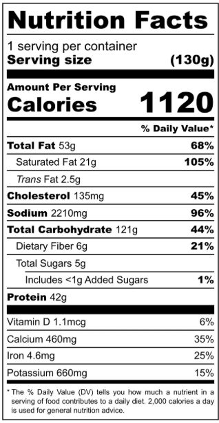 foundation outdoors spicy pork risotto nutrition facts