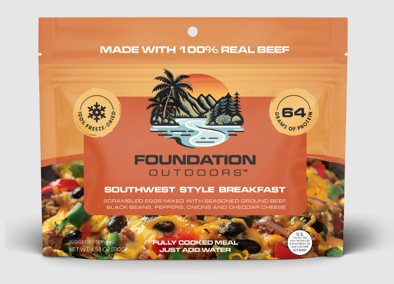 Foundation Outdoors Southwest Style Breakfast meal package on a white background