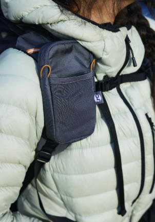 gossamer shoulder pocket medium shown on a model