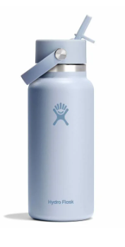 hydroflask 32 oz wide mouth straw bottle in surf