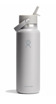 hydroflask 40oz wide mouth flex straw bottle in tonal birch