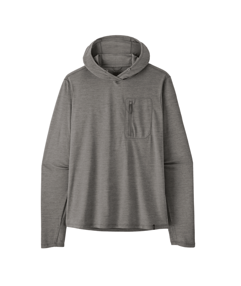 Gray hoodie with a pocket on a transparent background