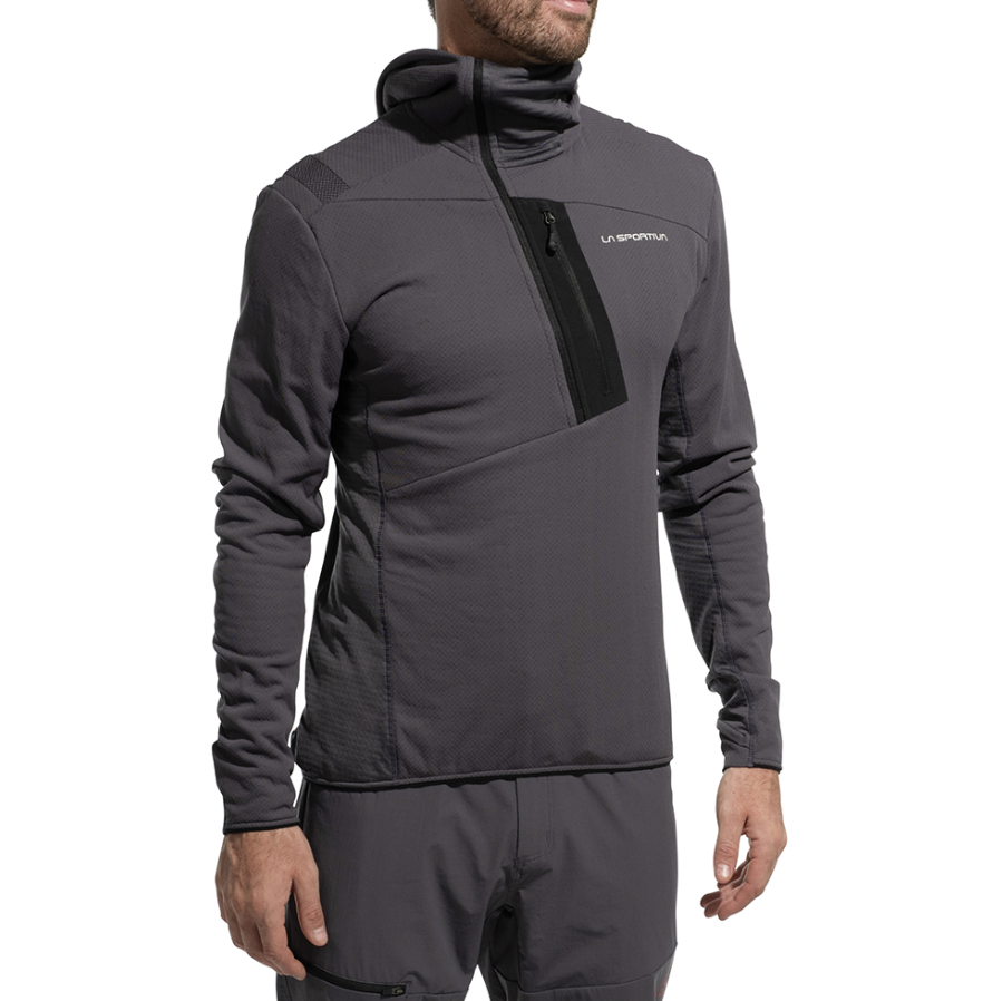la sportiva mens big wall hoody in onyx front view on a model