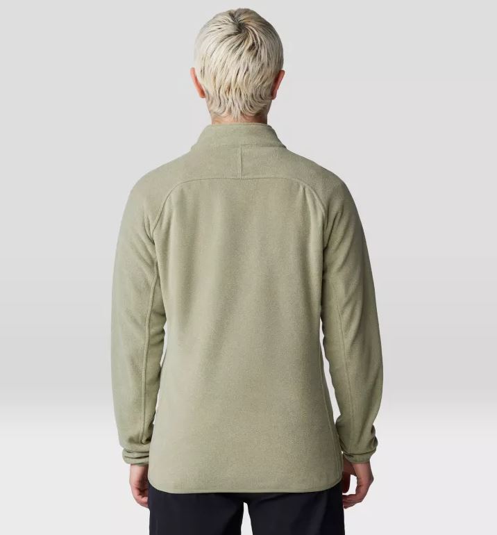 Mountain Hardwear Microchill 1/4 Zip Women's in Mantis Green Heather, back
view