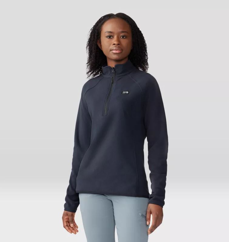 Mountain Hardwear Microchill 1/4 Zip Women's in black, front view