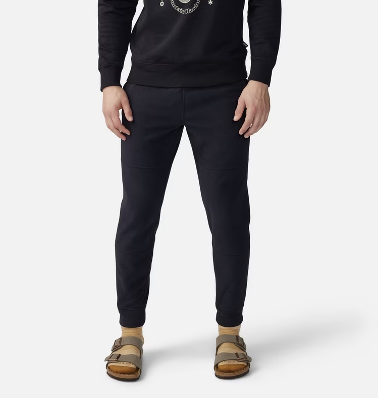 mountain hardwear mens microchill jogger front view on a model in black