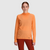 outdoor research womens echo hoody in color orange fizz front view on a model