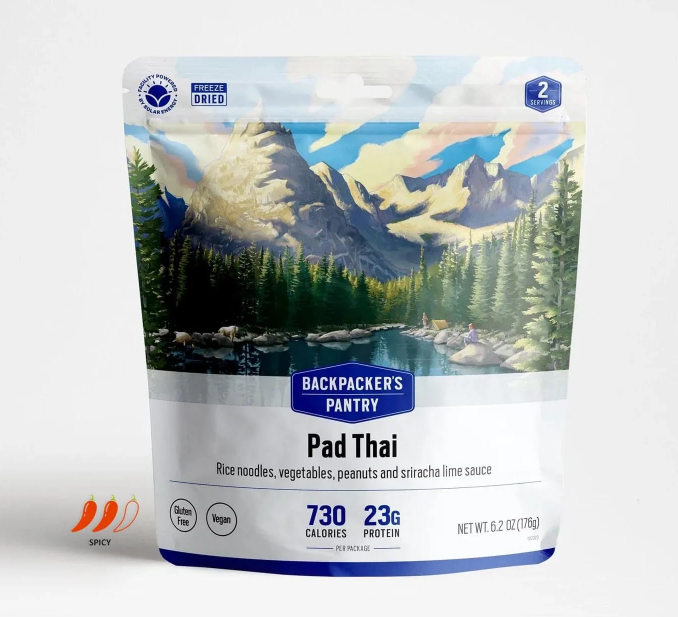 backpackers pantry pad thai meal in bag front view