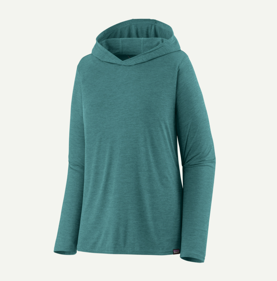 patagonia capilene cool daily hoody in wetland blue womens front view