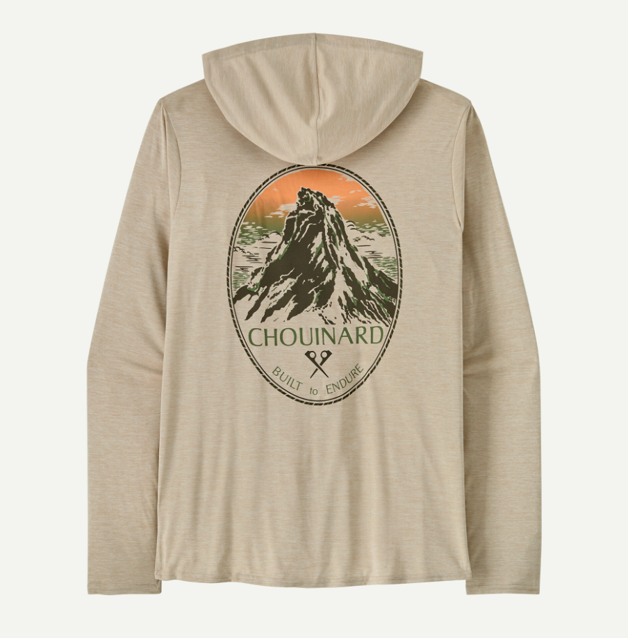 patagonia capilene cool daily graphic hoody in pumice back view