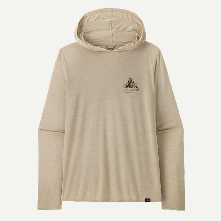 patagonia capilene cool daily graphic hoody in pumice front view