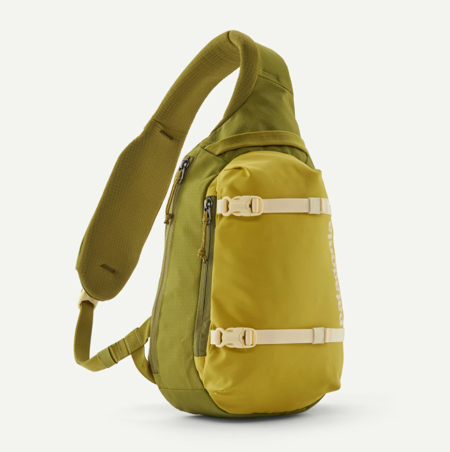 patagonia atom sling in graze green