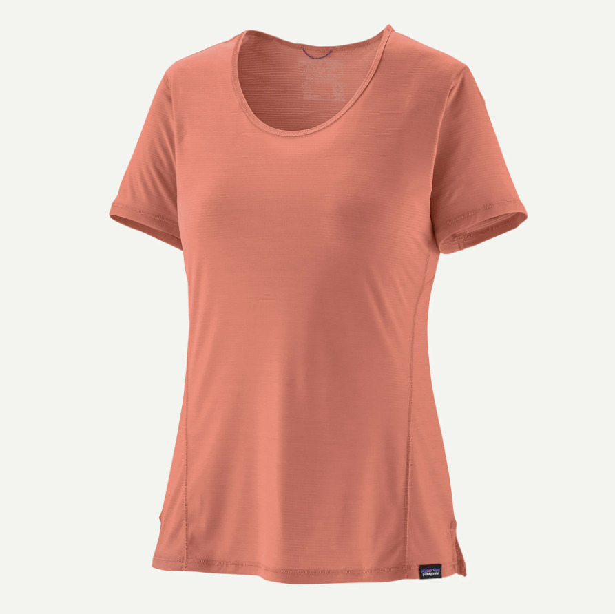 patagonia capilene cool lightweight shirt in moment pink front view