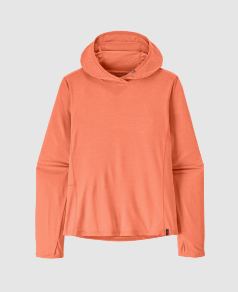 patagonia womens capilene hoody in melon peach sherbert
