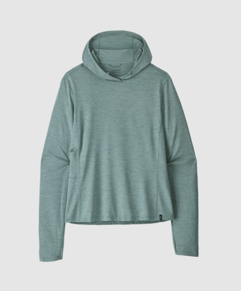 patagonia womens capilene hoody in nouveau green blue sage