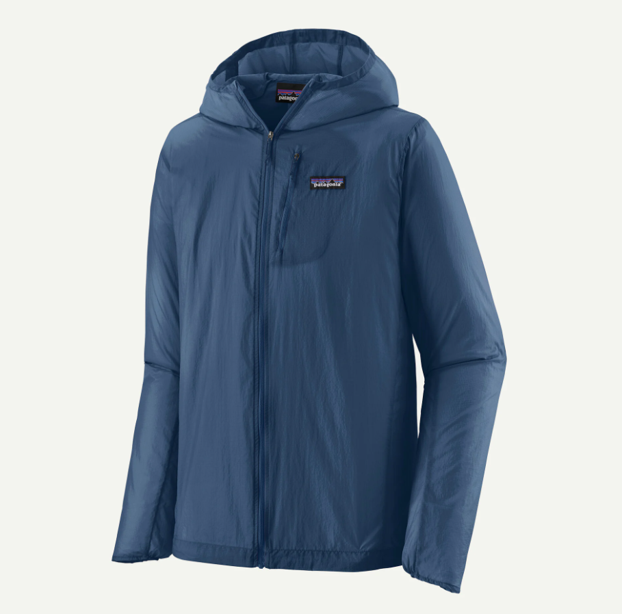 patagonia mens houdini in current blue front view