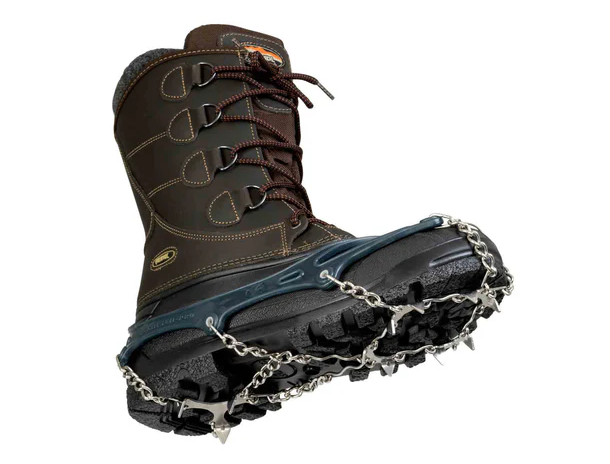 snowline spikes pro on a boot