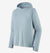 a photo of the mens patagonia tropic comfort sun hoody in the color steam blue, front view