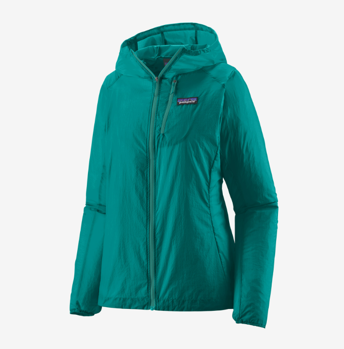 patagonia womens houdini jacket in the color subtidal blue, front view