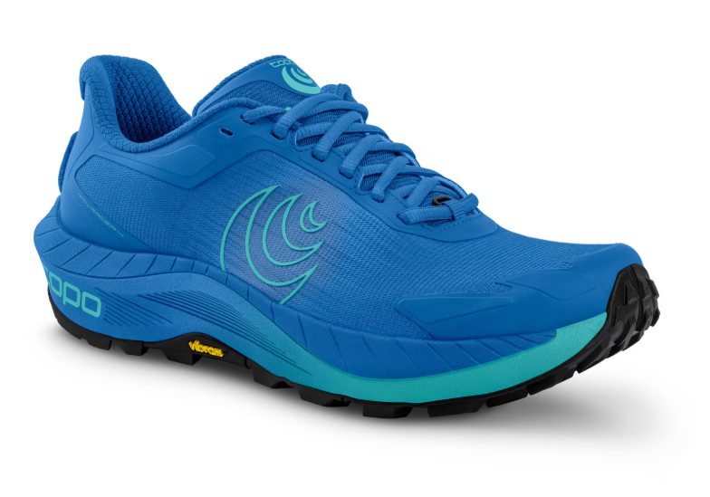 topo womens mtn racer 4 in blue 3/4 view