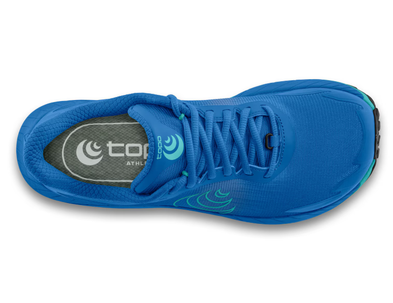 topo womens mtn racer 4 in blue top view