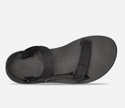 the teva women's original universal sandal in black, top view