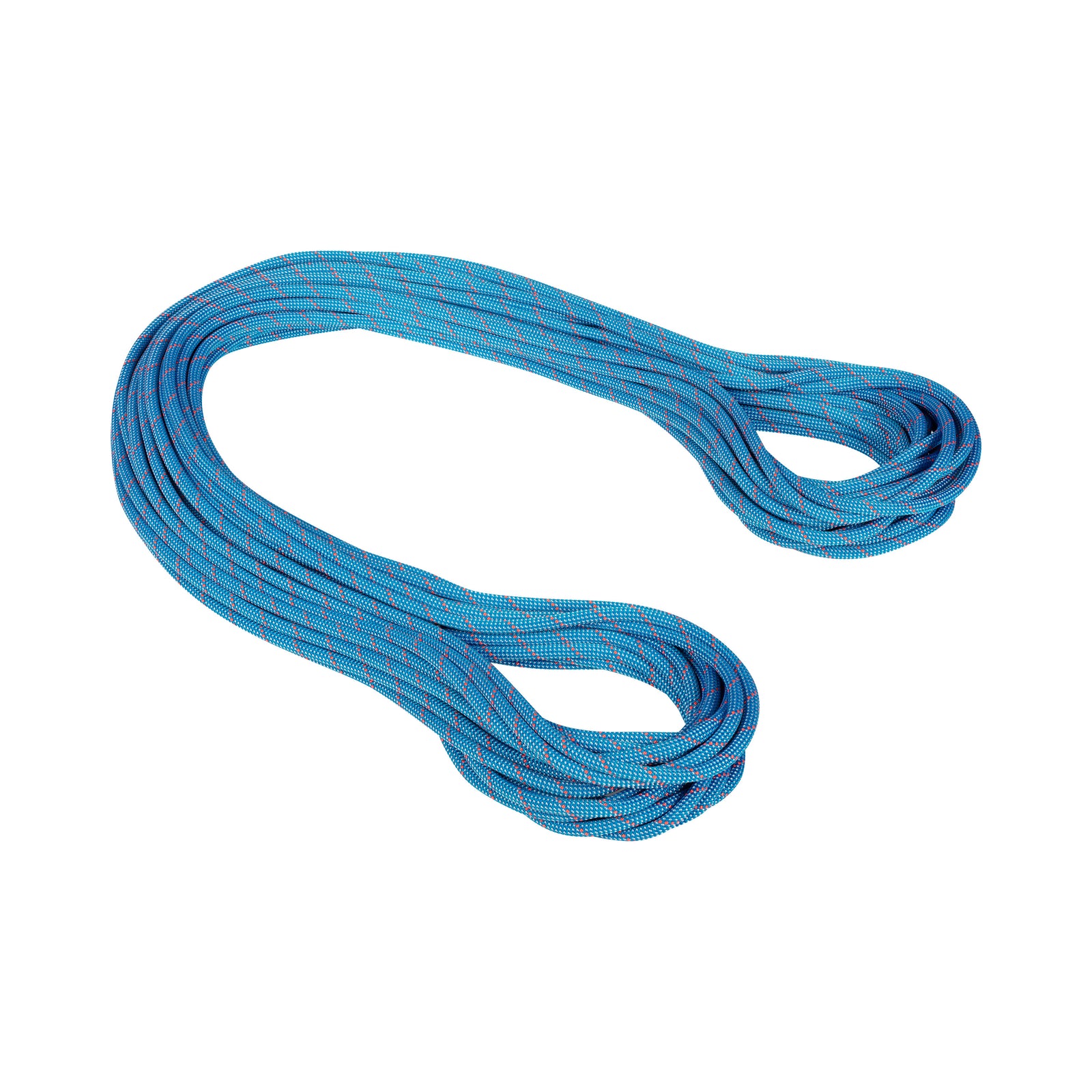 A coiled blue crag classic rope