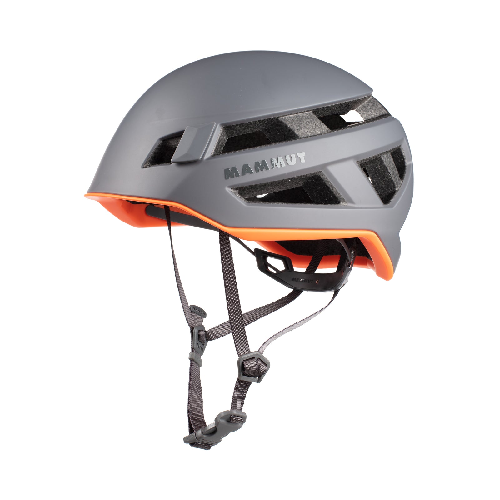 crag sender helmet in titanium side view