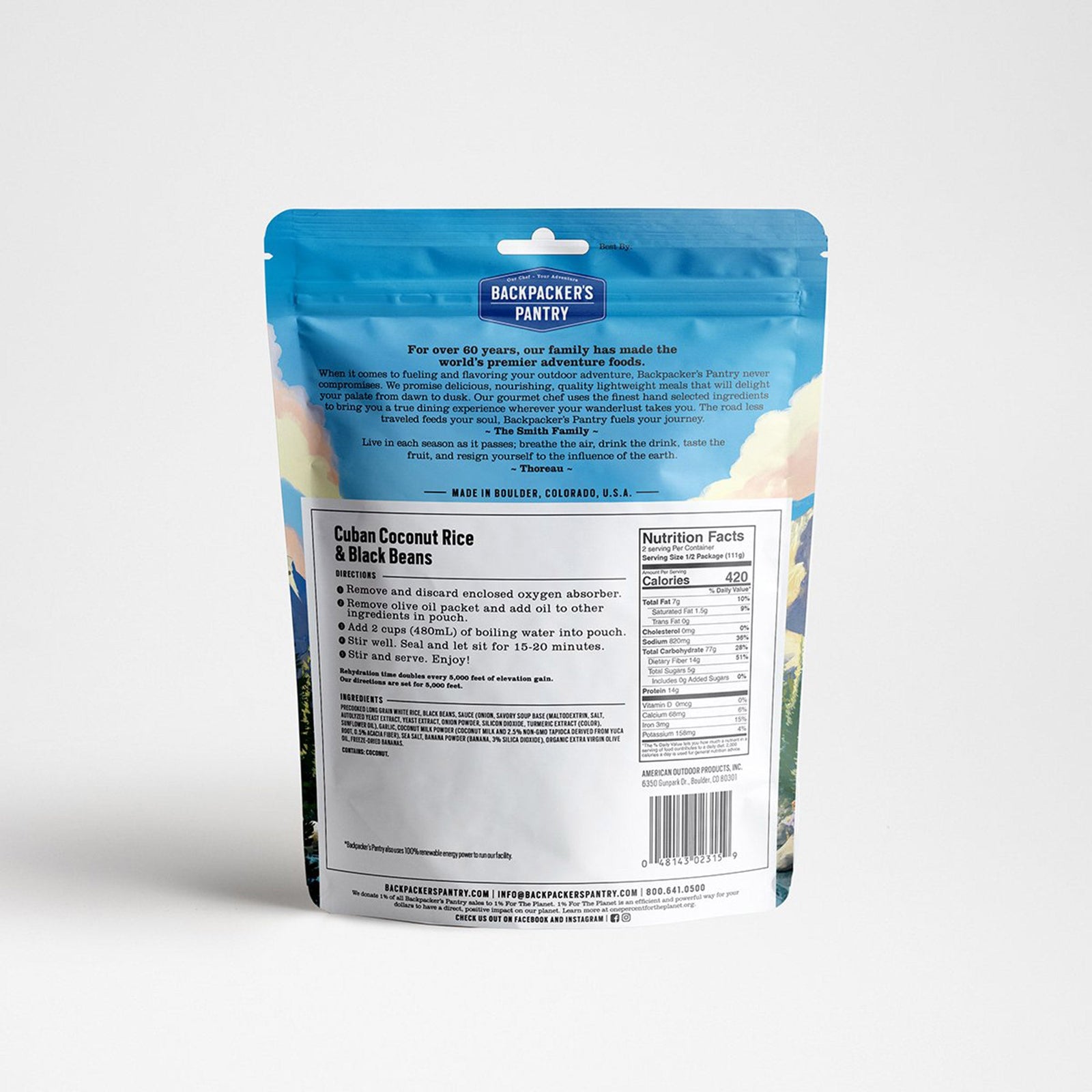 Backpacker's Pantry Cuban Black Beans and Rice BKPY