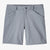 front view of the patagonia womens quandary shorts in the 7 inch inseam color salt grey