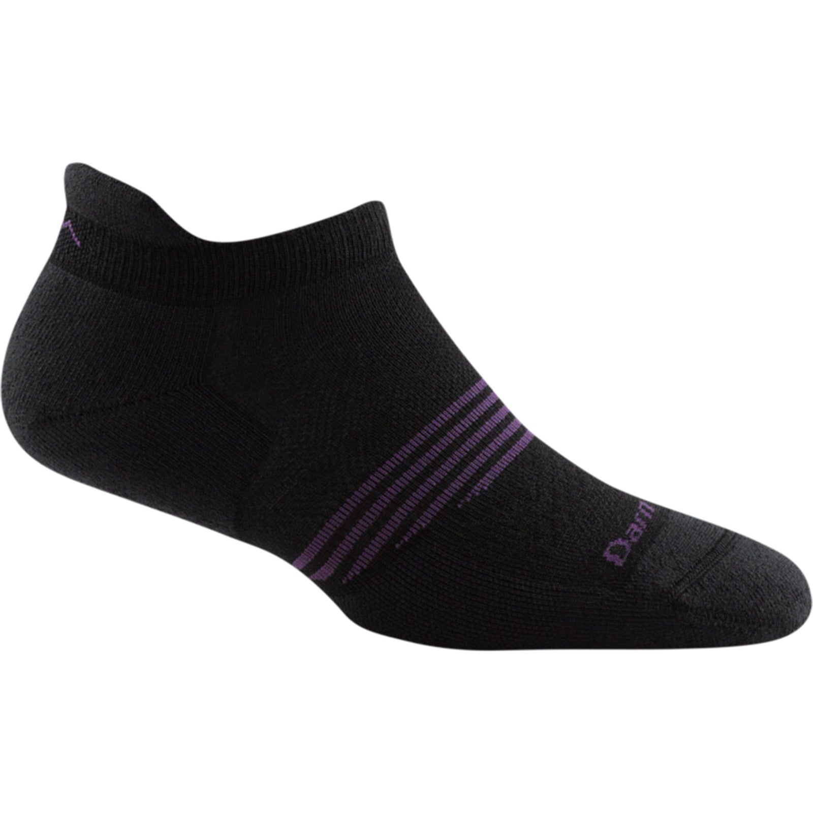 black sock w purple forefoot stripe