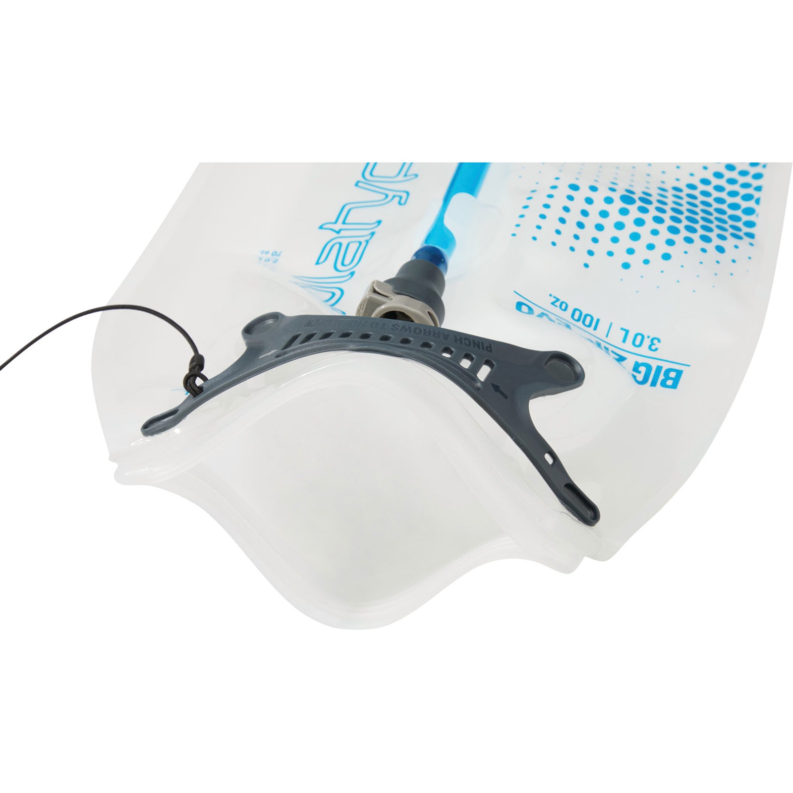 close up of the opening of the big zip evo bag