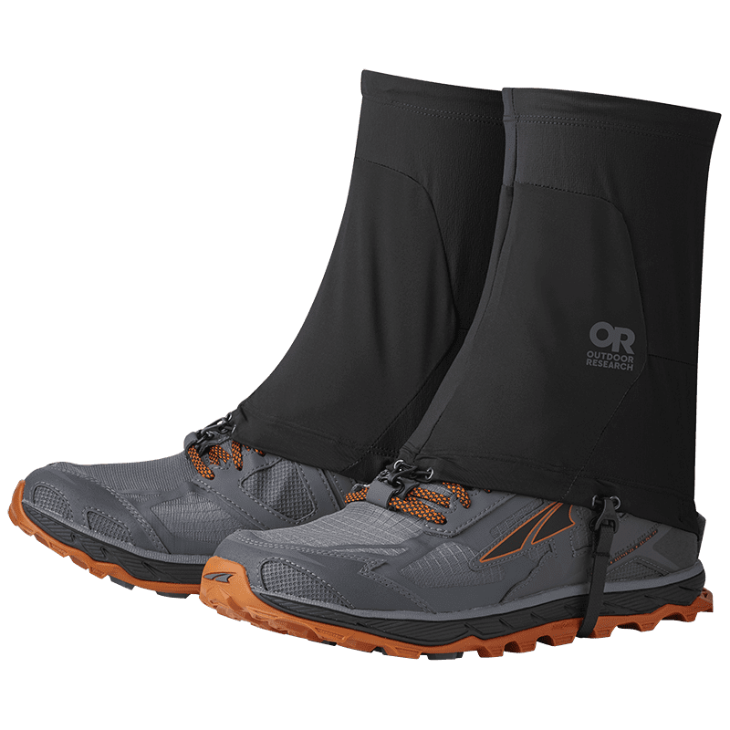 a pair of black ferrosi hybrid gaiters