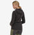 patagonia womens r1 air hoody in black, back view on a model