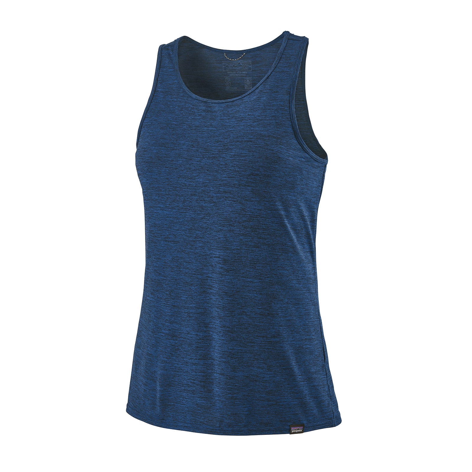 patagonia women's capilene cool daily tank in viking blue - navy blue x dye